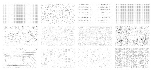 Obraz premium Overlay texture set. Dirty Grunge Textures Vector Set. Dirty grainy stamp and scratches and damage mark. Use purpose damaged, distress, paint, texture, old, concrete, urban, grunge, dirty, dust vector