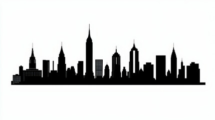 Obraz premium NYC Skyline Silhouette Urban Panorama