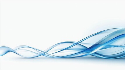 Abstract Blue Waves On White Background