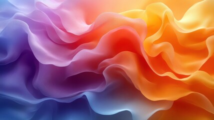 Fototapeta premium Colorful Flowing Abstract Waves in Vibrant Shades of Orange and Purple