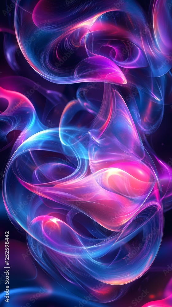 Poster abstract 3d background organic shapes twisting and spiraling in all directions the fluid forms and n