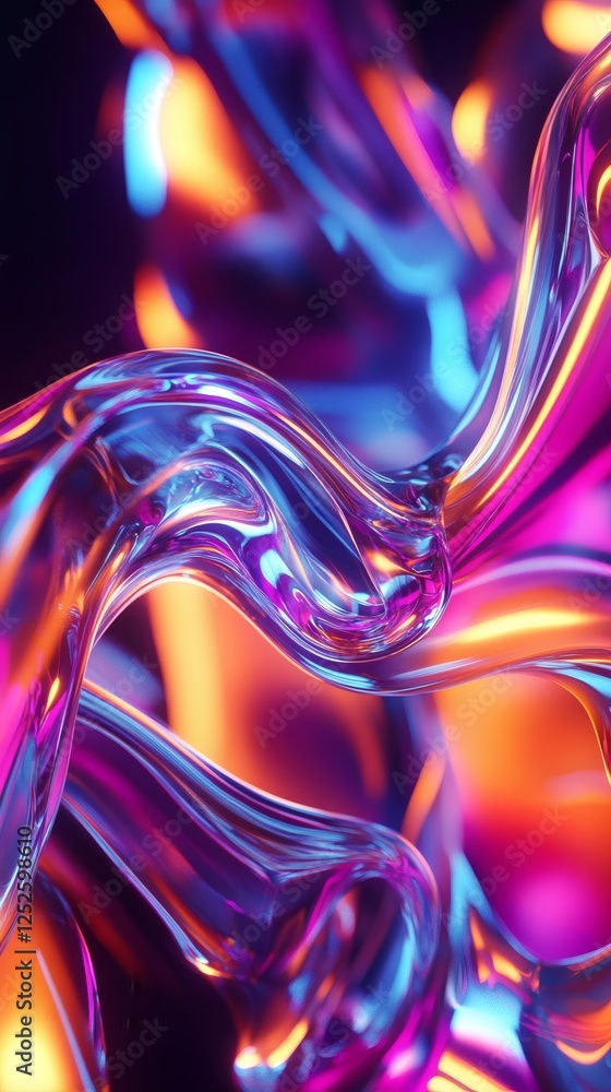 Poster abstract 3d background organic shapes twisting and spiraling in all directions the fluid forms and n