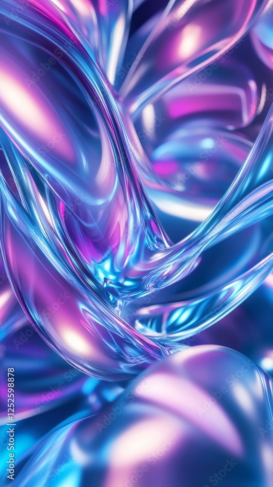 Aufkleber abstract 3d background organic shapes twisting and spiraling in all directions the fluid forms and n