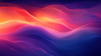 Obraz premium Abstract Colorful Waves in Gradient of Orange and Purple Tones