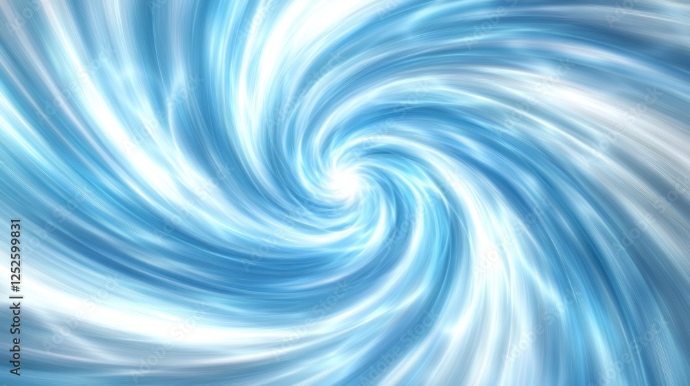 Poster swirling blue and white abstract pattern with dynamic movement