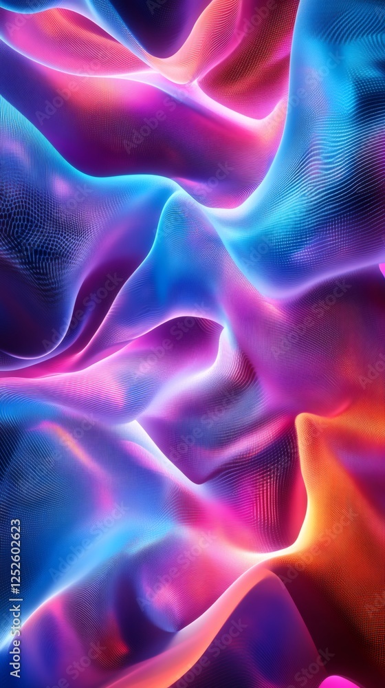 Fototapete abstract 3d wallpaper an intricate wave of polygons in bold neon colors shapes bend and flow in a rh