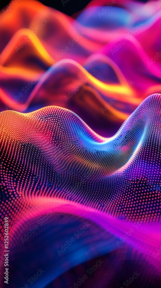 Fototapete abstract 3d wallpaper an intricate wave of polygons in bold neon colors shapes bend and flow in a rh