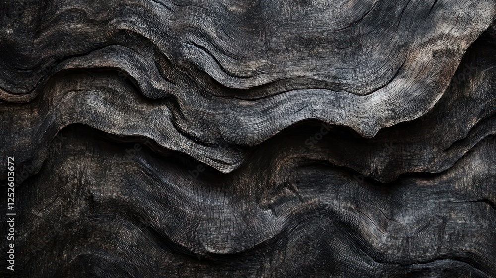 Poster abstract wooden texture with wavy patterns and depth