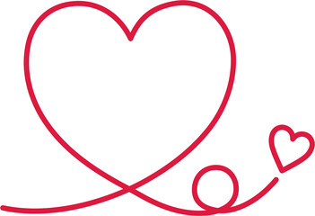 シンプルな線画のハートの装飾枠