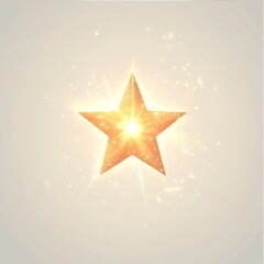 Obraz premium Glowing gold star bursts light, white background, festive design