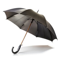 umbrella in black color isolated on white background.