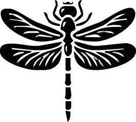 Fototapeta premium Dragonfly icon silhouette vector illustration