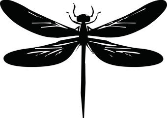 Dragonfly icon silhouette vector illustration