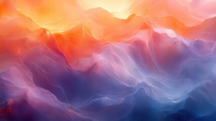 Obraz premium Ethereal Abstract Landscape with Waves of Warm and Cool Colors
