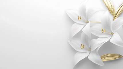 Elegant White Lilies with Gold Accents