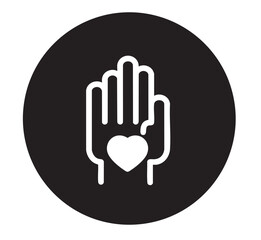 Obraz premium Black volunteerism vector icon.