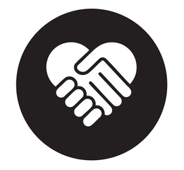 Fototapeta premium Black partnerships vector icon.