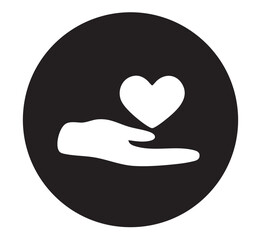 Black charity vector icon.