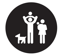 Black family-friendly area vector icon.