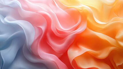 Fototapeta premium Colorful Flowing Fabric Texture with Soft Waves and Gradients
