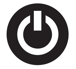 Black power button vector icon.