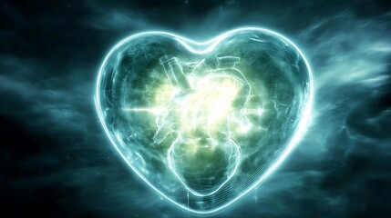 Obraz premium Heartbeat in a Crystal Heart