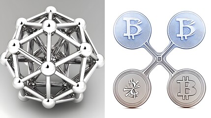 Network connection and cryptocurrency concept.