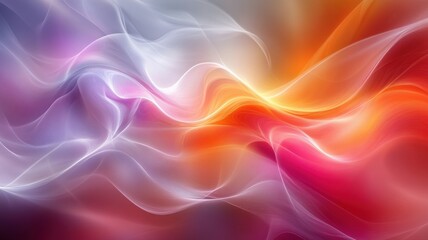 Fototapeta premium Vibrant Abstract Waves of Colorful Light in Soft Motion