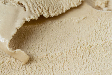 close up view of cappuccino ice cream surface
