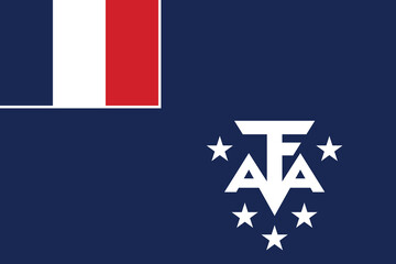 French Southern and Antarctic Territory flag official colors and proportion digital vector illustration.