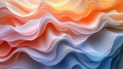 Obraz premium Abstract Flowing Fabric in Warm and Cool Tones for Design Use