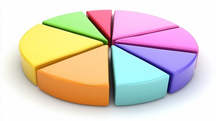 Obraz premium Colorful Pie Chart Illustration on White Background