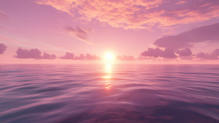 Fototapeta premium A mesmerizing seaside sunset, the horizon glowing with deep amber and soft magenta hues