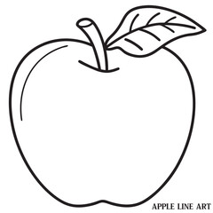  Apple Line Art Silhouette Vector Illustration White background