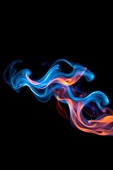 Obraz premium Abstract Blue and Orange Flame Smoke Art Print