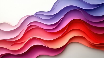 Fototapeta premium Colorful Flowing Waves of Paper in Gradients and Soft Curves