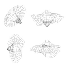 Trendy retro futuristic holographic collection in vaporwave style . Old wave cyberpunk concept vector