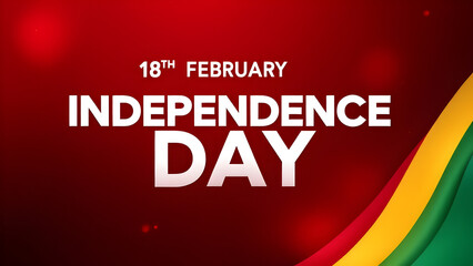 Gambia independence day poster design illustration, flag waving 18 February holiday.