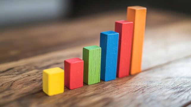 A close-up of a financial growth graph with stock market indicators