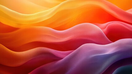 Fototapeta premium Abstract Flowing Waves of Colorful Silk Fabric Texture Background
