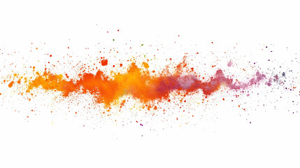 Colorful powder explosion, white background, design element