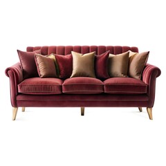 Fototapeta premium red sofa isolated on white