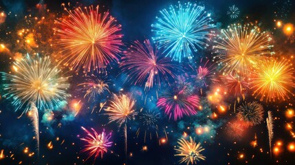 Fototapeta premium Spectacular Fireworks Display: A Night of Celebration