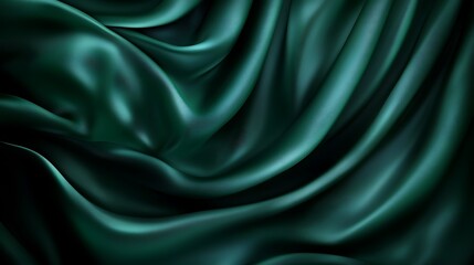 Obraz premium Dark Green Silk Drapery Abstract Texture Background