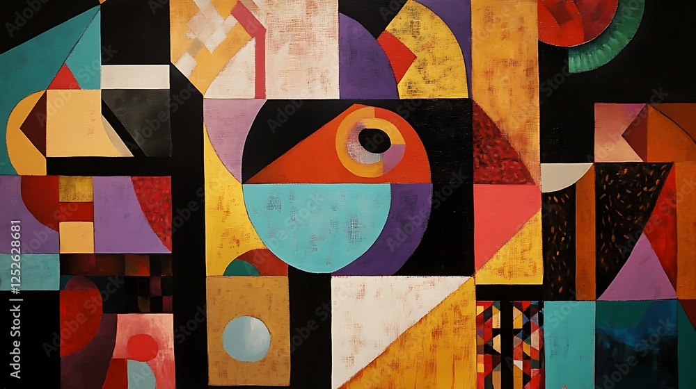 Aufkleber vibrant abstract artwork a geometric composition of various shapes and colors for painting showcases