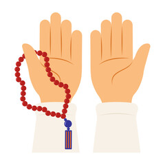 Obraz premium Ramadan Symbols like Kaaba, Prayer, Drums and More