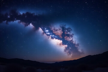 Fototapeta premium Vast Milky Way Panorama Sparkling with Celestial Lights, Cosmic Dust, and Infinite Universe Mysteries, High-Resolution Space Background