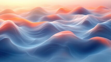 Obraz premium Abstract Digital Waves with Soft Hues and Calm Atmosphere