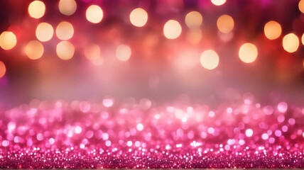 Ethereal Pink and White Bokeh Light Background

