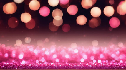 Ethereal Pink and White Bokeh Light Background

